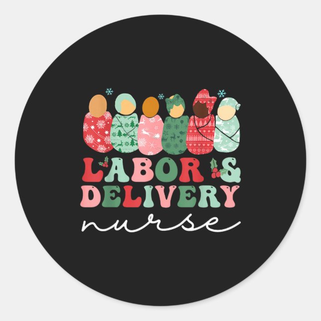 Sticker Rond Labor And Delivery Nurse Shirt L&amp;d Nurse Chris (Devant)