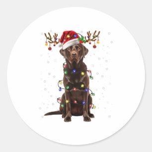 Sticker Rond Laboratoire de chocolat Labrador Arbre de Noël Pyj