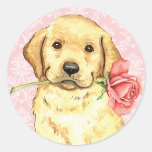 Sticker Rond Laboratoire Jaune Rose Valentine