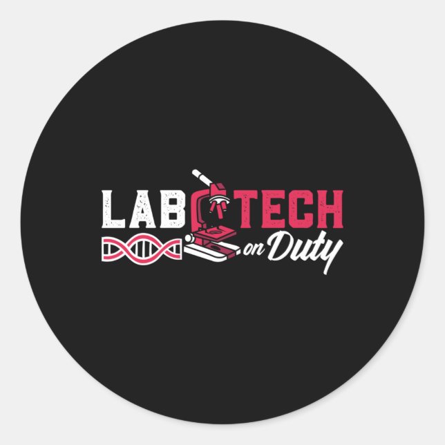Sticker Rond Laboratoire Technique En Service Technicien En Lab (Devant)