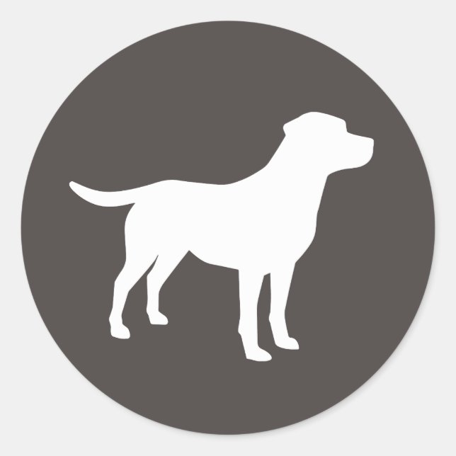 Sticker Rond Labrador Baby shower de chien Laboratoire gris Neu (Devant)