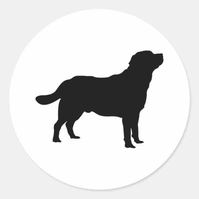 Sticker Rond Labrador Black Standing Lab Silhouette (Devant)