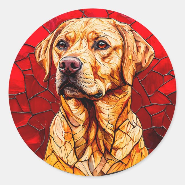Sticker Rond Labrador en verre (Devant)