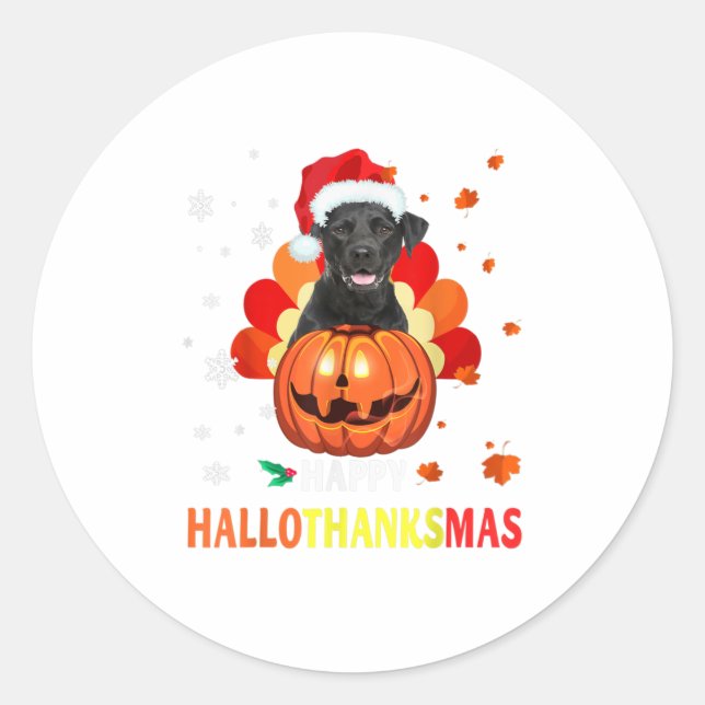Sticker Rond labrador récupérateur Halloween-Noël (Devant)