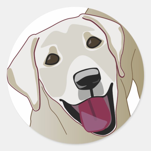 Sticker Rond Labrador Retriever (Devant)