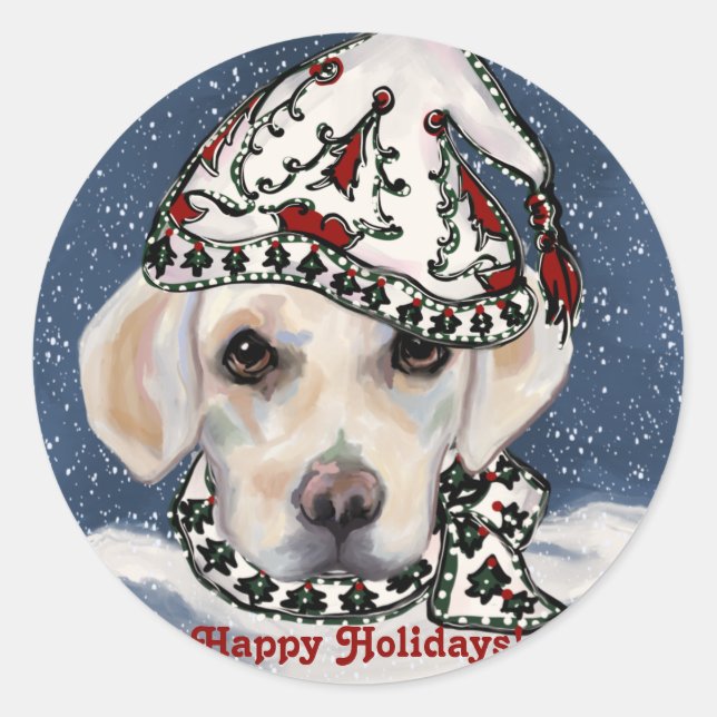 STICKER ROND LABRADOR RETRIEVER BLANC    (Devant)