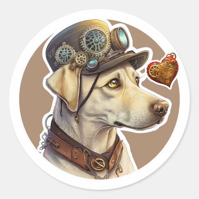 Sticker Rond Labrador Retriever Chien (Devant)