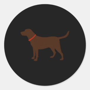 Sticker Rond Labrador Retriever Chocolat Lab