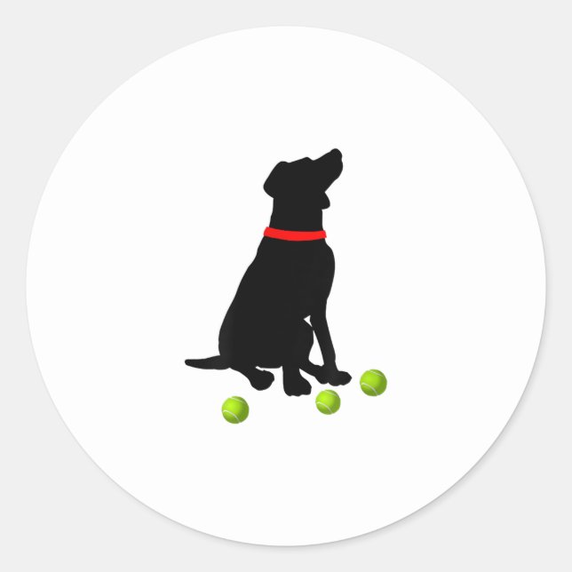 Sticker Rond labrador retriever dog wityellow (Devant)