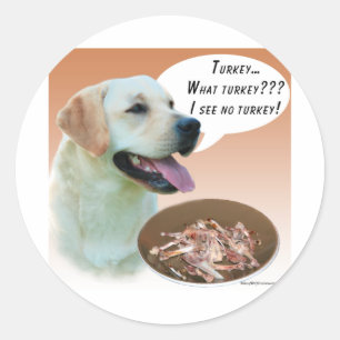 Sticker Rond Labrador Retriever (jaune) Turquie