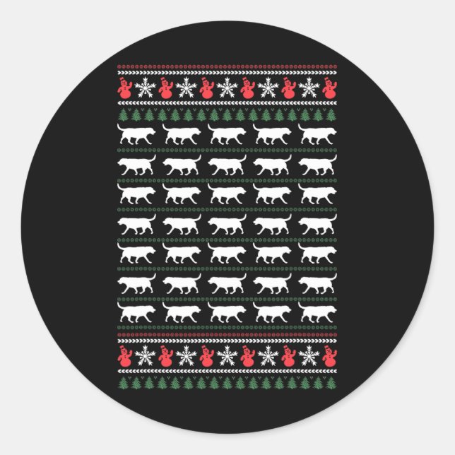 Sticker Rond Labrador Retriever Joyeux Noël Laide Sweat Do (Devant)
