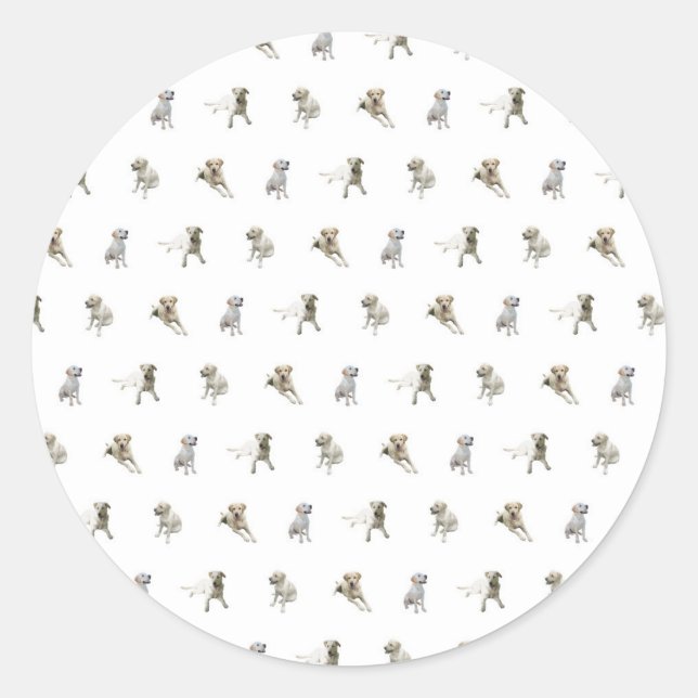Sticker Rond Labrador Retriever Motif (blanc) (Devant)