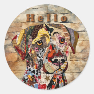 Sticker Rond Labrador Retriever Multimédia 