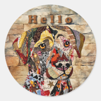 Sticker Rond Labrador Retriever Multimédia