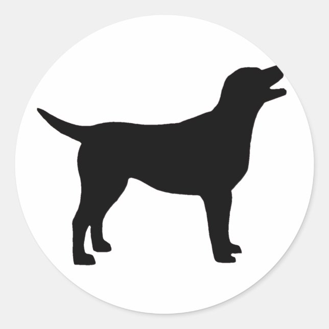 Sticker Rond Labrador Retriever (noir) (Devant)