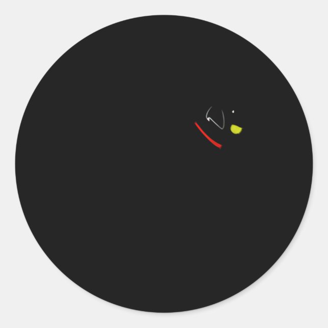 Sticker Rond Labrador Retriever Récupérer Black Lab Play Ball (Devant)