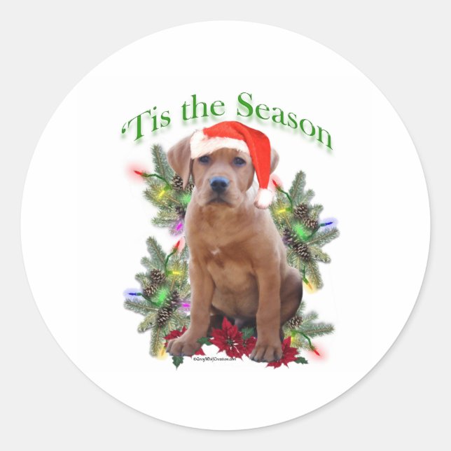 Sticker Rond Labrador Retriever " Tis (Devant)