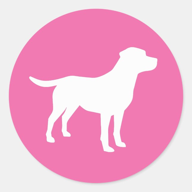 Sticker Rond Labrador Theme Chien Baby shower Pink Lab (Devant)