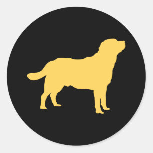 Sticker Rond Labrador Yellow Standing Lab Silhouette