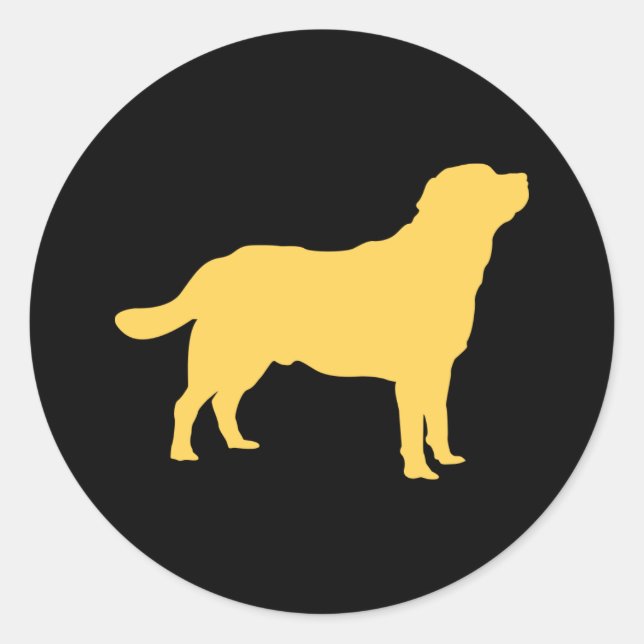 Sticker Rond Labrador Yellow Standing Lab Silhouette (Devant)