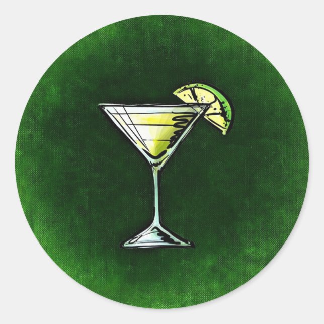 Sticker Rond L'absinthe au cocktail vert (Devant)
