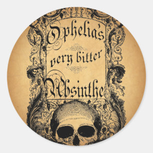 Sticker Rond L'absinthe très amère d'Ophélie