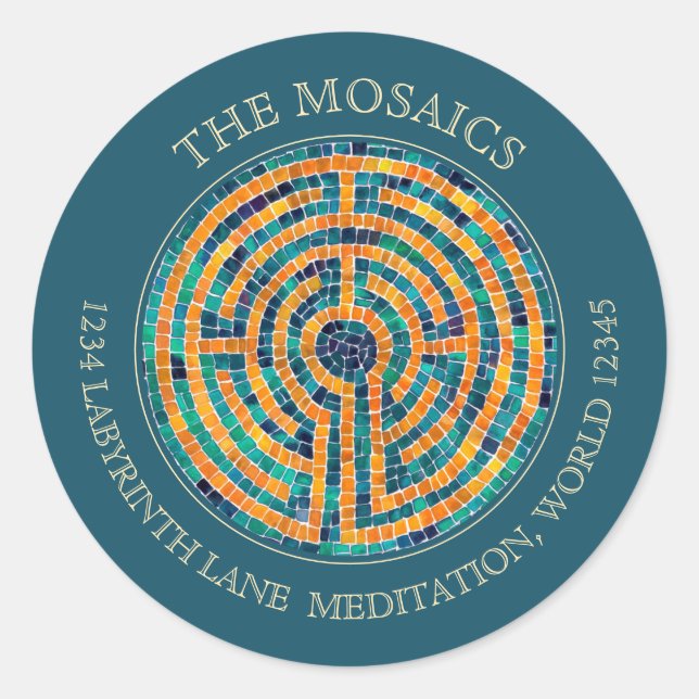 Sticker Rond LABYRINTH II - Petites enveloppes vertes (Devant)