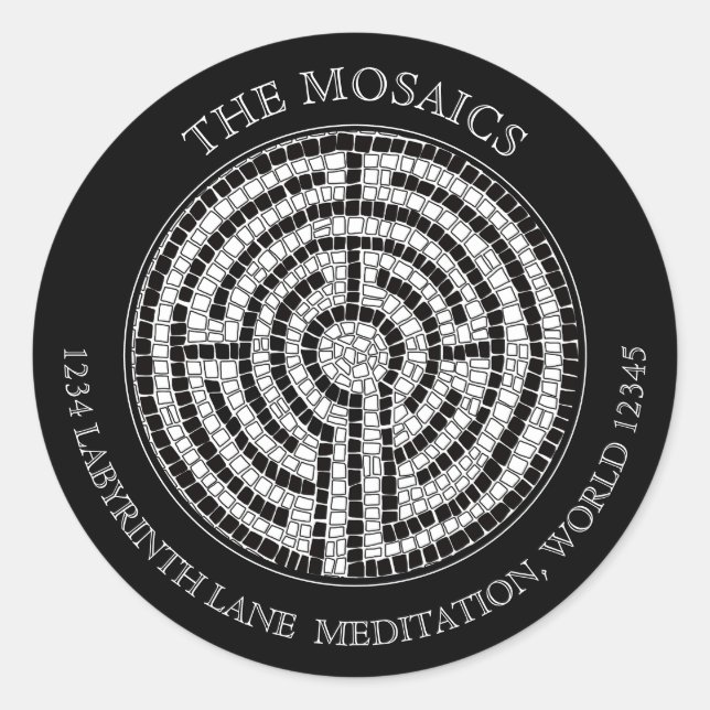 Sticker Rond LABYRINTH VII - Gros scellés d'enveloppes d'adress (Devant)