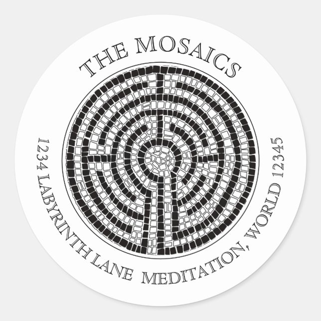 Sticker Rond LABYRINTH VII Sceaux pour petites adresses - Blanc (Devant)