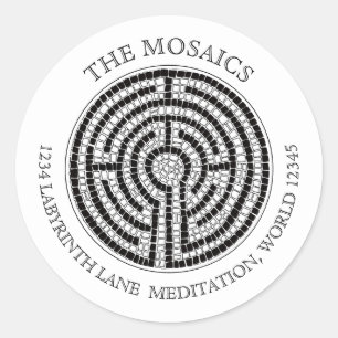 Sticker Rond LABYRINTH VII Sceaux pour petites adresses - Blanc