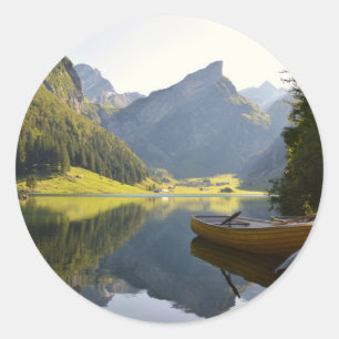 Sticker Rond Lac alpin mountain en Suisse