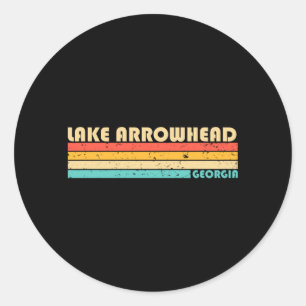 Sticker Rond Lac Arrowhead Géorgie Pêche drôle Camping