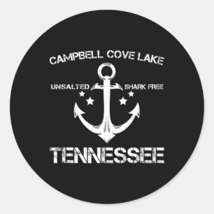 Sticker Rond Lac Campbell Cove Tennessee Pêche drôle Camping