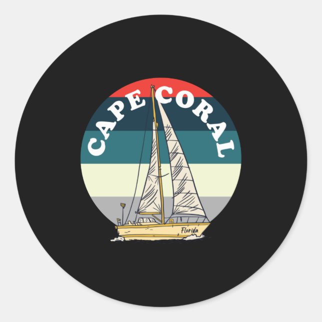 Sticker Rond Lac Cape Coral Floride (Devant)