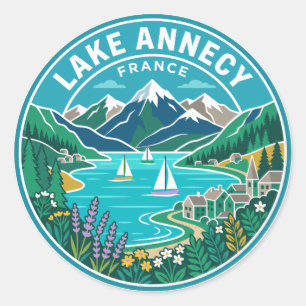 Sticker Rond Lac d'Annecy France