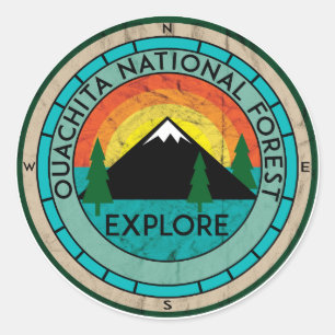 STICKER ROND LAC DE L'ARKANSAS HOT SPRINGS DE RÉSERVE