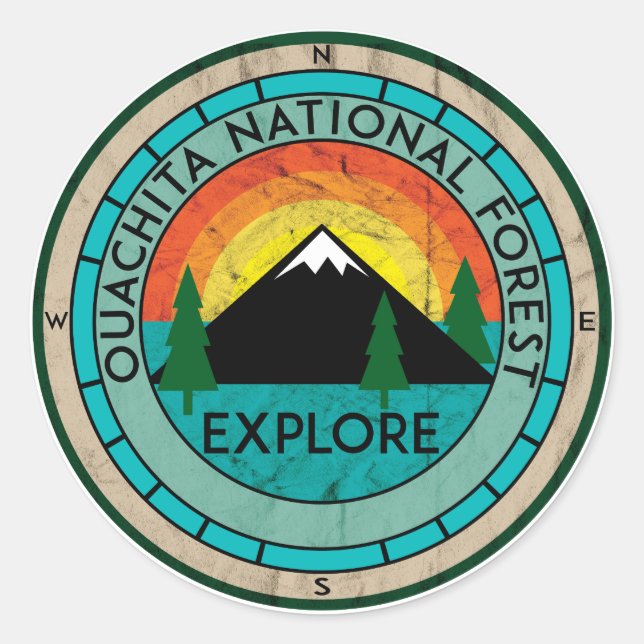 STICKER ROND LAC DE L'ARKANSAS HOT SPRINGS DE RÉSERVE (Devant)