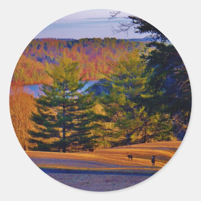 Sticker Rond Lac Deer & Mt (Devant)
