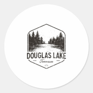 Sticker Rond Lac Douglas Tennessee Extérieur Vintage