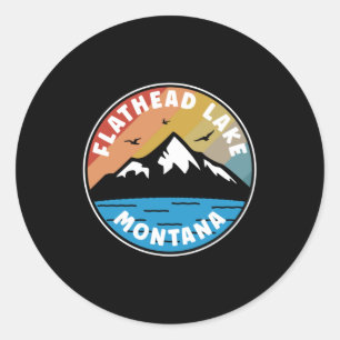 Sticker Rond Lac Flathead - Montana Vintage