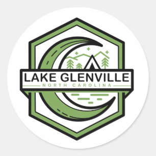 Sticker Rond lac glenville carolina-nord lune brille