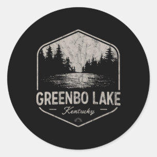 Sticker Rond Lac Greenbo Kentucky Plein air Vintage