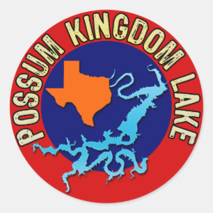 Sticker Rond Lac kingdom d'opossum, le Texas