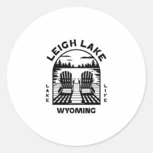 Sticker Rond Lac Leigh Wyoming Plein air Vintage 2 
