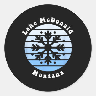Sticker Rond Lac Mcdonald Montana Flacon de neige Noël hiver S