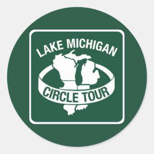 Sticker Rond Lac Michigan Circle Tour, Signal, Wisconsin, États