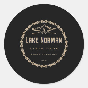 Sticker Rond Lac Norman State Park Caroline du Nord Vélo tout t