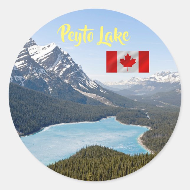 Sticker Rond Lac Peyto - Parc national Banff, Alberta, Canada (Devant)