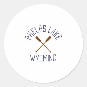 Sticker Rond Lac Phelps Wyoming Plein air Vintage 1
