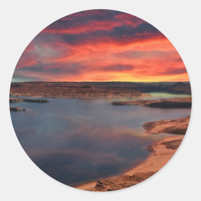 Sticker Rond Lac Powell beau paysage naturel (Devant)